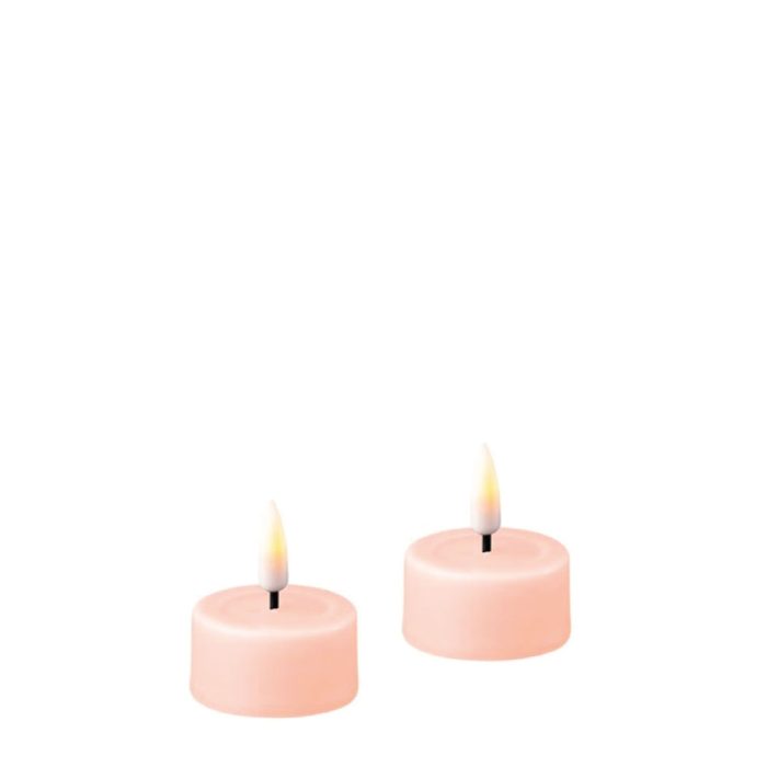 DELUXE HOMEART LED CANDLE REAL FLAME LIGHT PINK Ø4CM x 4.5CM 2 STUKS
