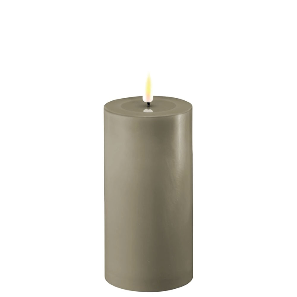 DELUXE HOMEART LED CANDLE REAL FLAME SAND Ø7.5CM x 15CM