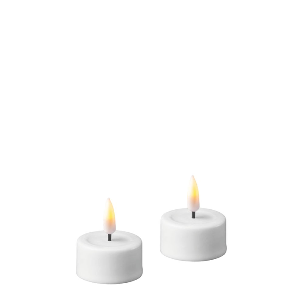 DELUXE HOMEART LED CANDLE REAL FLAME WHITE Ø4CM x 4.5CM 2 STUKS