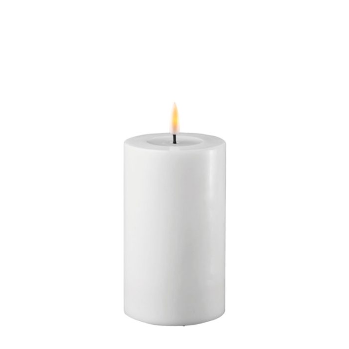 DELUXE HOMEART LED CANDLE REAL FLAME WHITE Ø7.5CM x 12.5CM