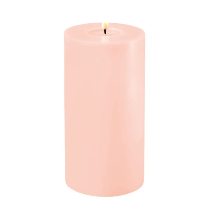 DELUXE HOMEART LED CANDLE REAL FLAME LIGHT PINK Ø10CM x 20CM