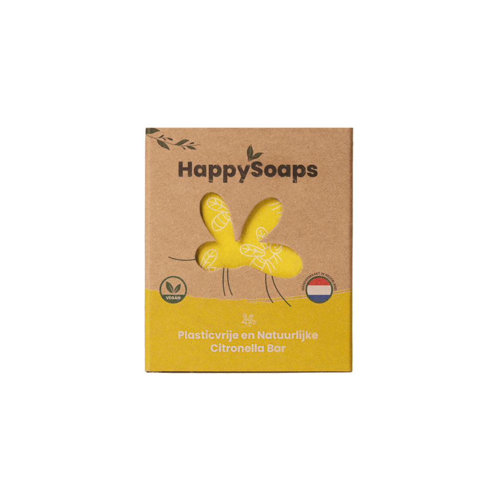 HAPPY SOAPS ANTI INSECT BAR CITRONELLA & KRACHTIGE MUNT 2x20 GRAM