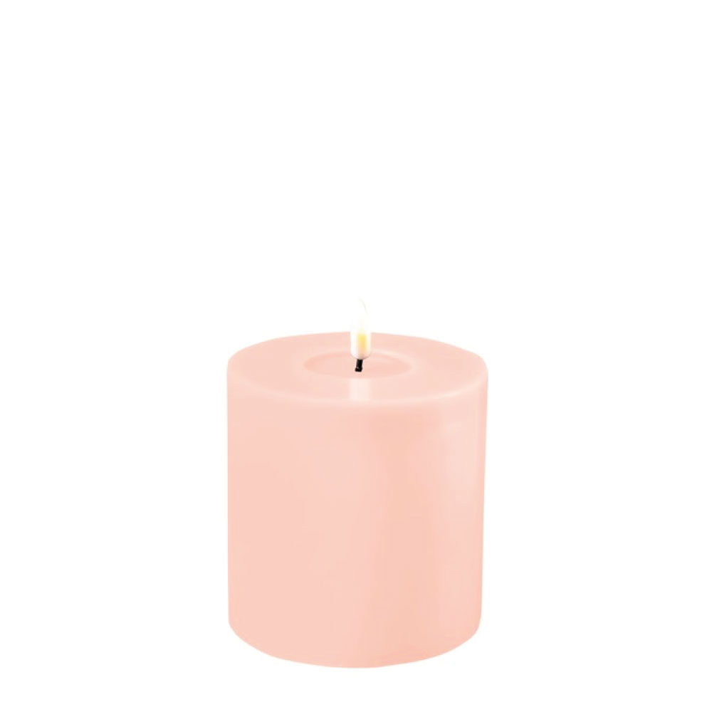 DELUXE HOMEART LED CANDLE REAL FLAME LIGHT PINK Ø10CM x 10CM
