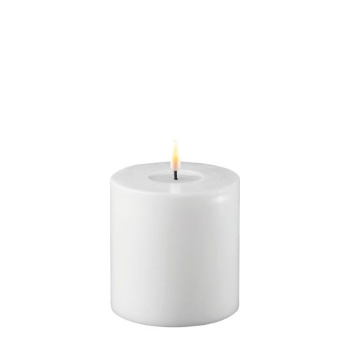 DELUXE HOMEART LED CANDLE REAL FLAME WHITE Ø10CM x 10CM