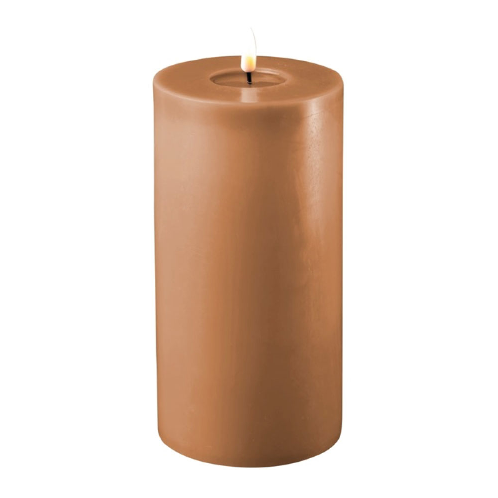 DELUXE HOMEART LED CANDLE REAL FLAME CARAMEL Ø10CM x 20CM