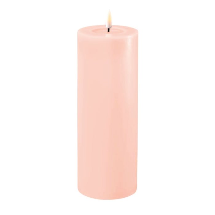 DELUXE HOMEART LED CANDLE REAL FLAME LIGHT PINK Ø7.5CM x 20CM