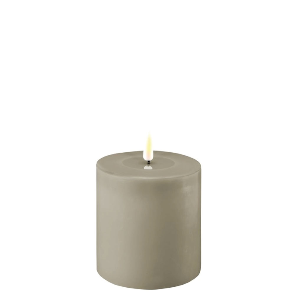 DELUXE HOMEART LED CANDLE REAL FLAME SAND Ø10CM x 10CM