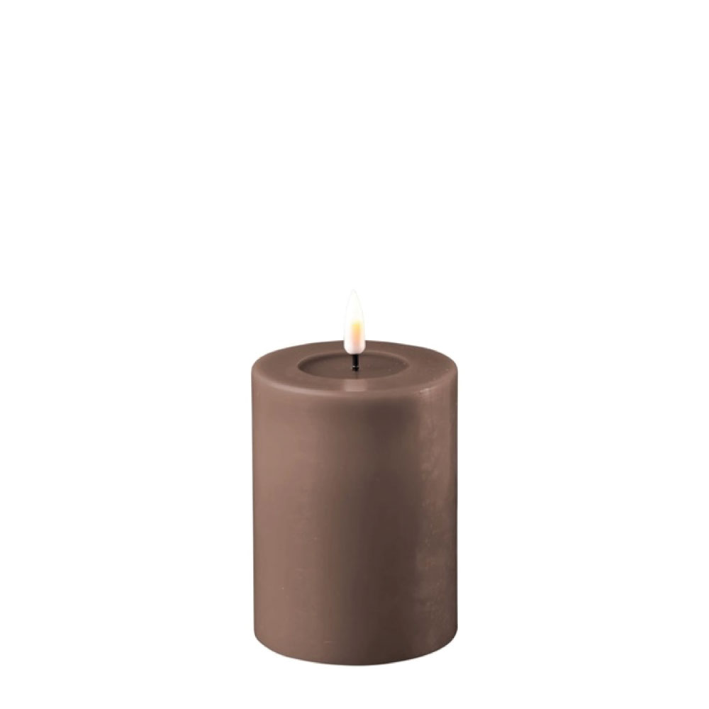 DELUXE HOMEART LED CANDLE REAL FLAME MOCCA Ø7.5CM x 10CM