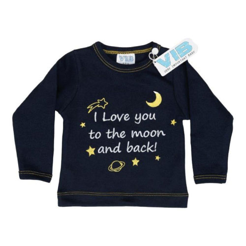 VIB T-SHIRTJE NAVY I LOVE YOU TO THE MOON AND BACK! 0-3 MAANDEN