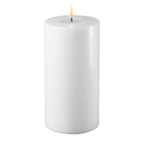 DELUXE HOMEART LED CANDLE REAL FLAME WHITE Ø10CM x 20CM