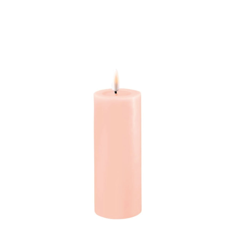 DELUXE HOMEART LED CANDLE REAL FLAME LIGHT PINK Ø5CM x 12.5CM