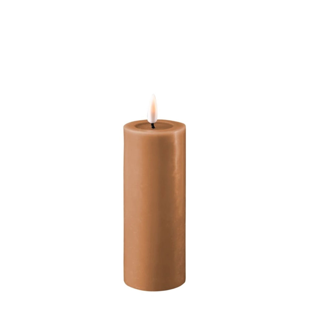 DELUXE HOMEART LED CANDLE REAL FLAME CARAMEL Ø5CM x 12.5CM