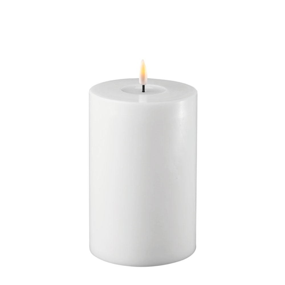 DELUXE HOMEART LED CANDLE REAL FLAME WHITE Ø10CM x 15CM