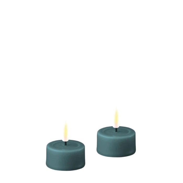 DELUXE HOMEART LED CANDLE REAL FLAME JADE GREEN Ø4CM x 4.5CM 2 STUKS