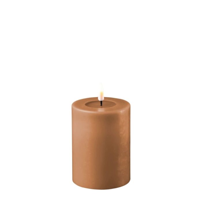 DELUXE HOMEART LED CANDLE REAL FLAME CARAMEL Ø7.5CM x 10CM