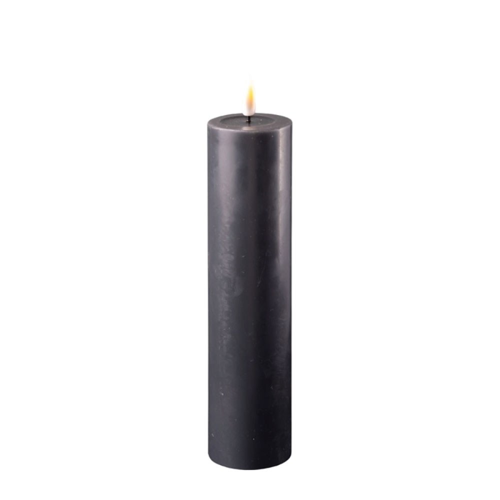 DELUXE HOMEART LED CANDLE REAL FLAME BLACK Ø5CM x 20CM