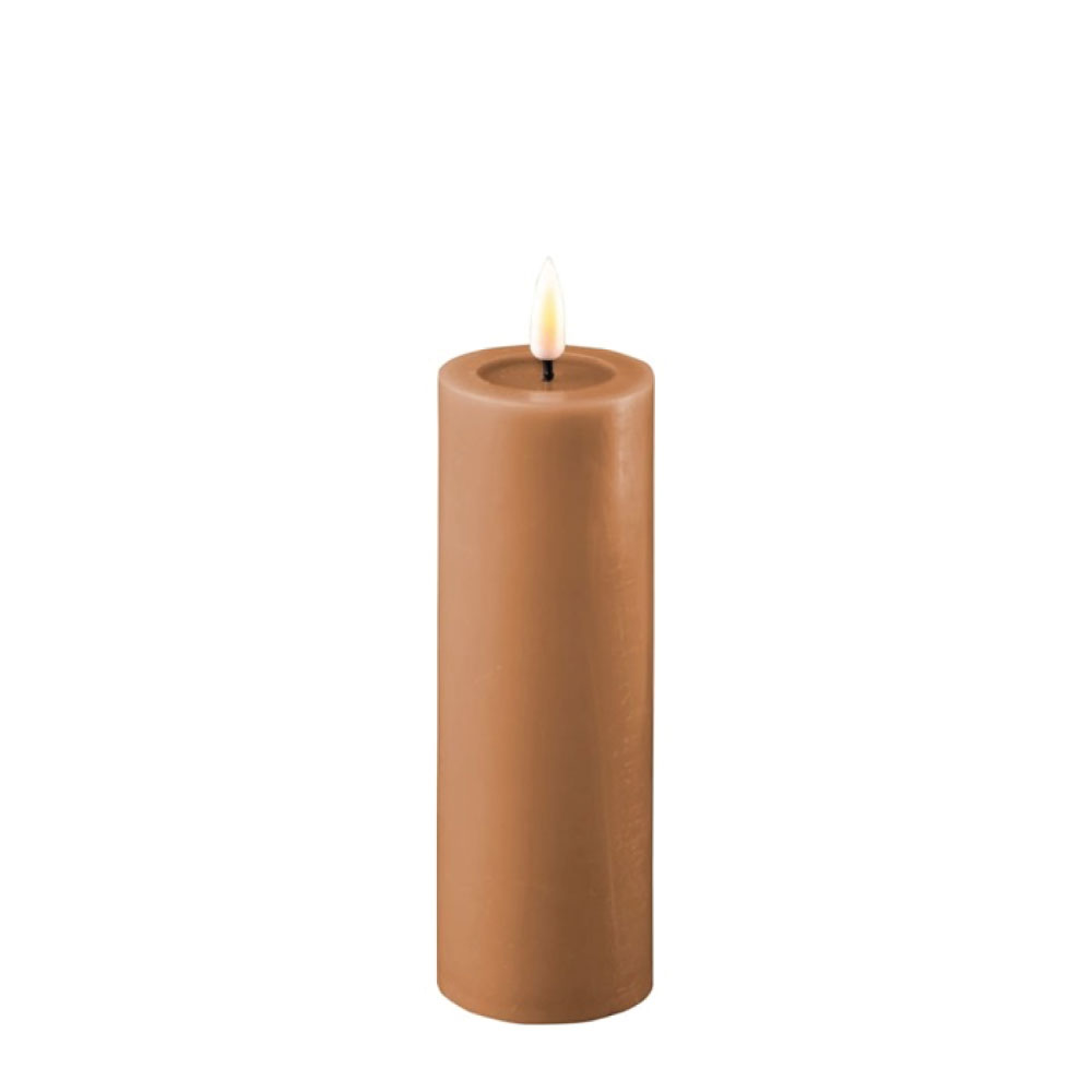 DELUXE HOMEART LED CANDLE REAL FLAME CARAMEL Ø5CM x 15CM