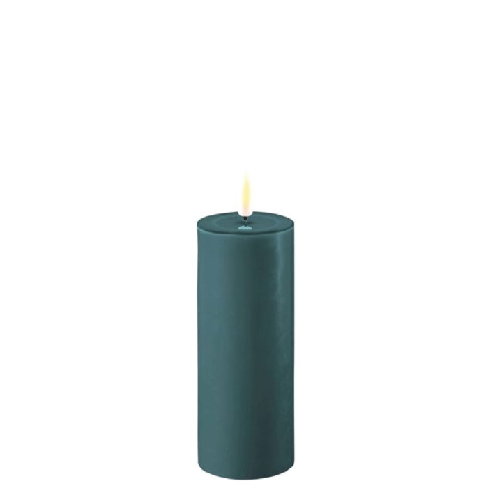 DELUXE HOMEART LED CANDLE REAL FLAME JADE GREEN Ø5CM x 12.5CM