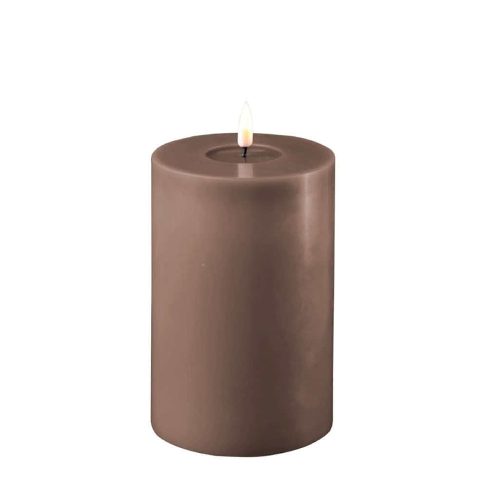 DELUXE HOMEART LED CANDLE REAL FLAME MOCCA Ø10CM x 15CM