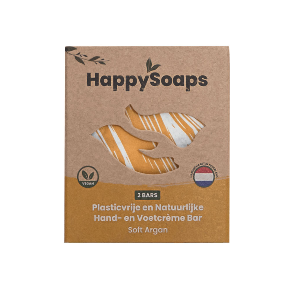HAPPY SOAPS HAND- EN VOETCREME BAR - SOFT ARGAN
