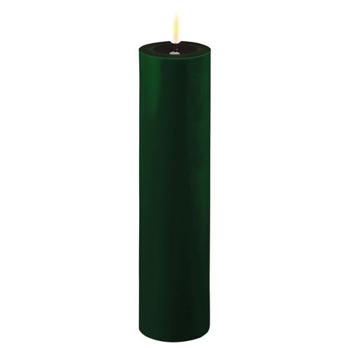 DELUXE HOMEART LED CANDLE REAL FLAME DARK GREEN Ø5CM x 20CM