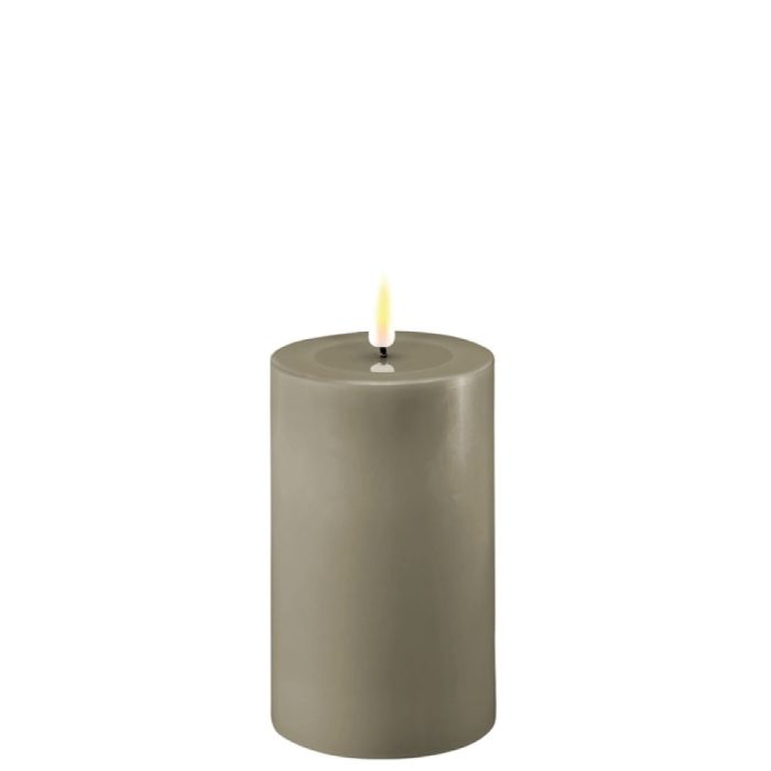 DELUXE HOMEART LED CANDLE REAL FLAME SAND Ø7.5CM x 12.5CM