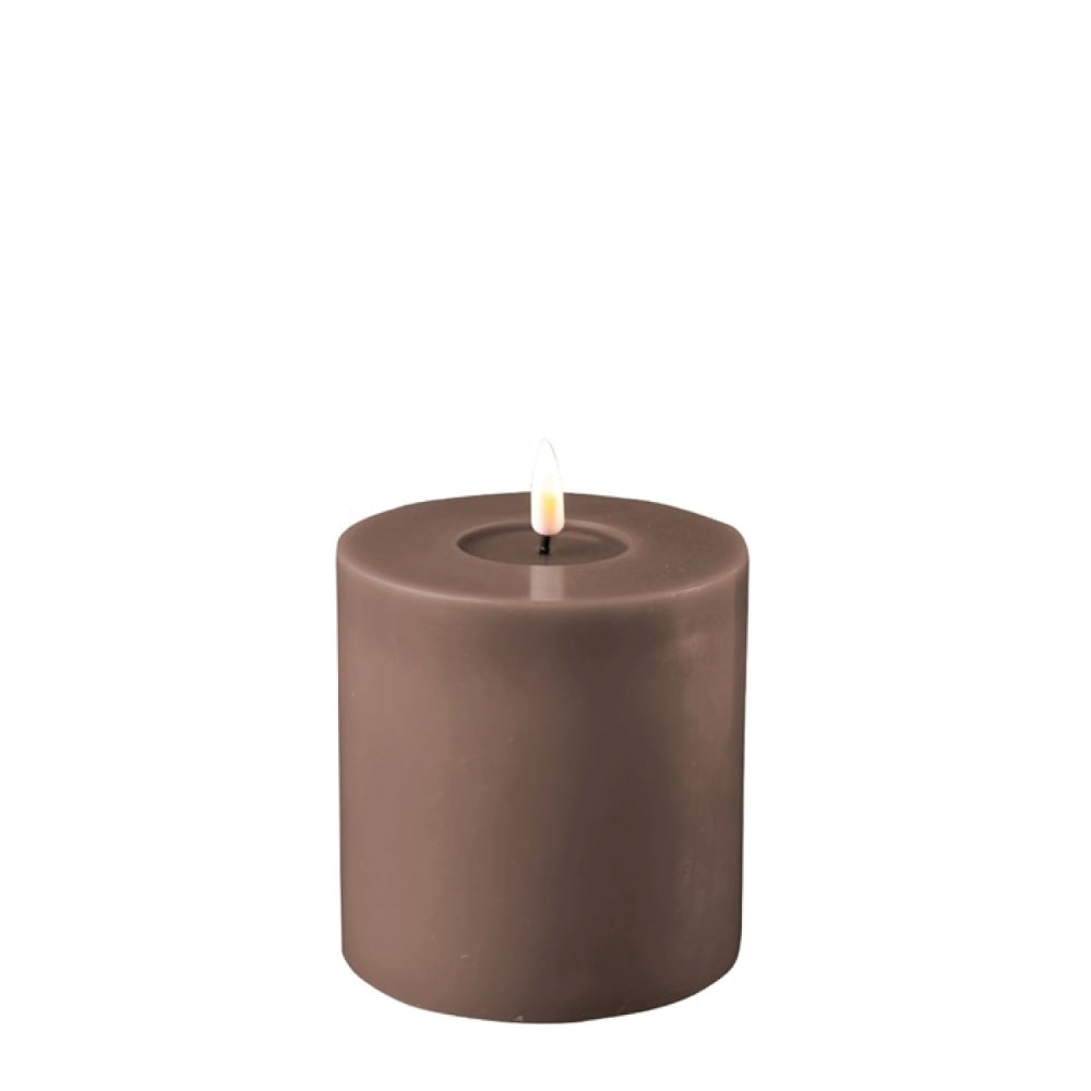 DELUXE HOMEART LED CANDLE REAL FLAME MOCCA Ø10CM x 10CM