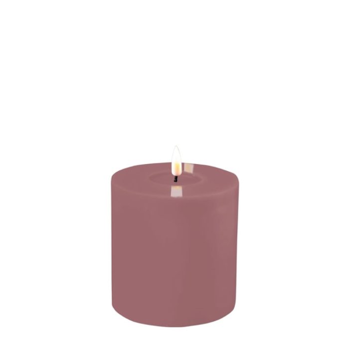 DELUXE HOMEART LED CANDLE REAL FLAME LIGHT PURPLE Ø10CM x 10CM