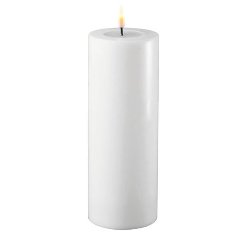 DELUXE HOMEART LED CANDLE REAL FLAME WHITE Ø7.5CM x 20CM