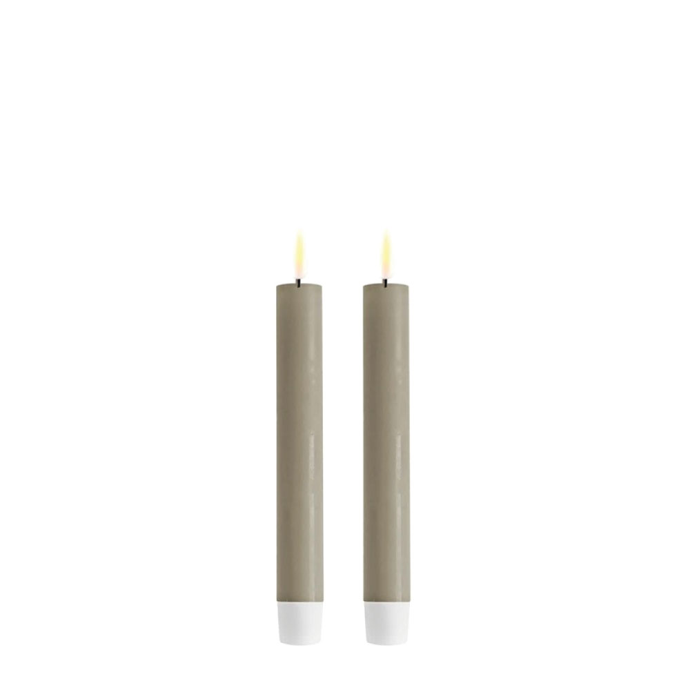 DELUXE HOMEART LED DINNER CANDLE REAL FLAME SAND Ø2.2CM x 15CM 2 STUKS
