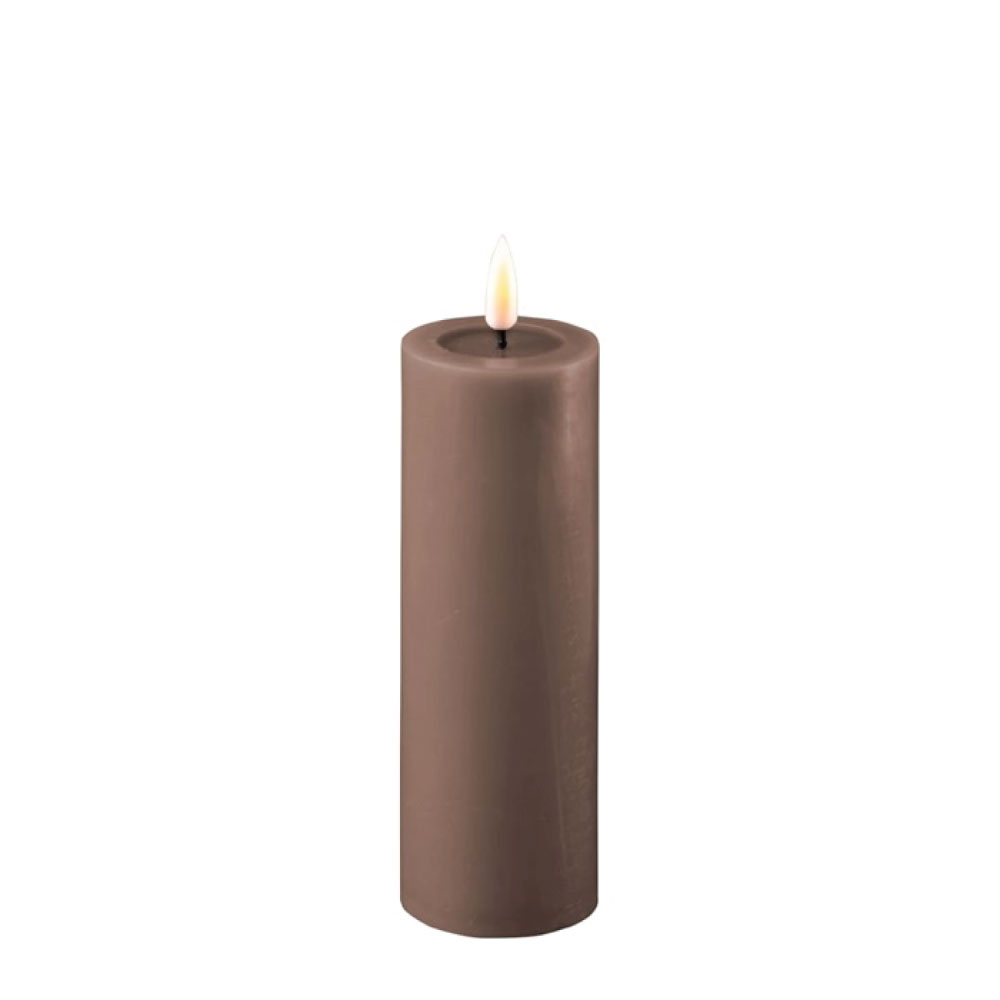 DELUXE HOMEART LED CANDLE REAL FLAME MOCCA Ø5CM x 15CM