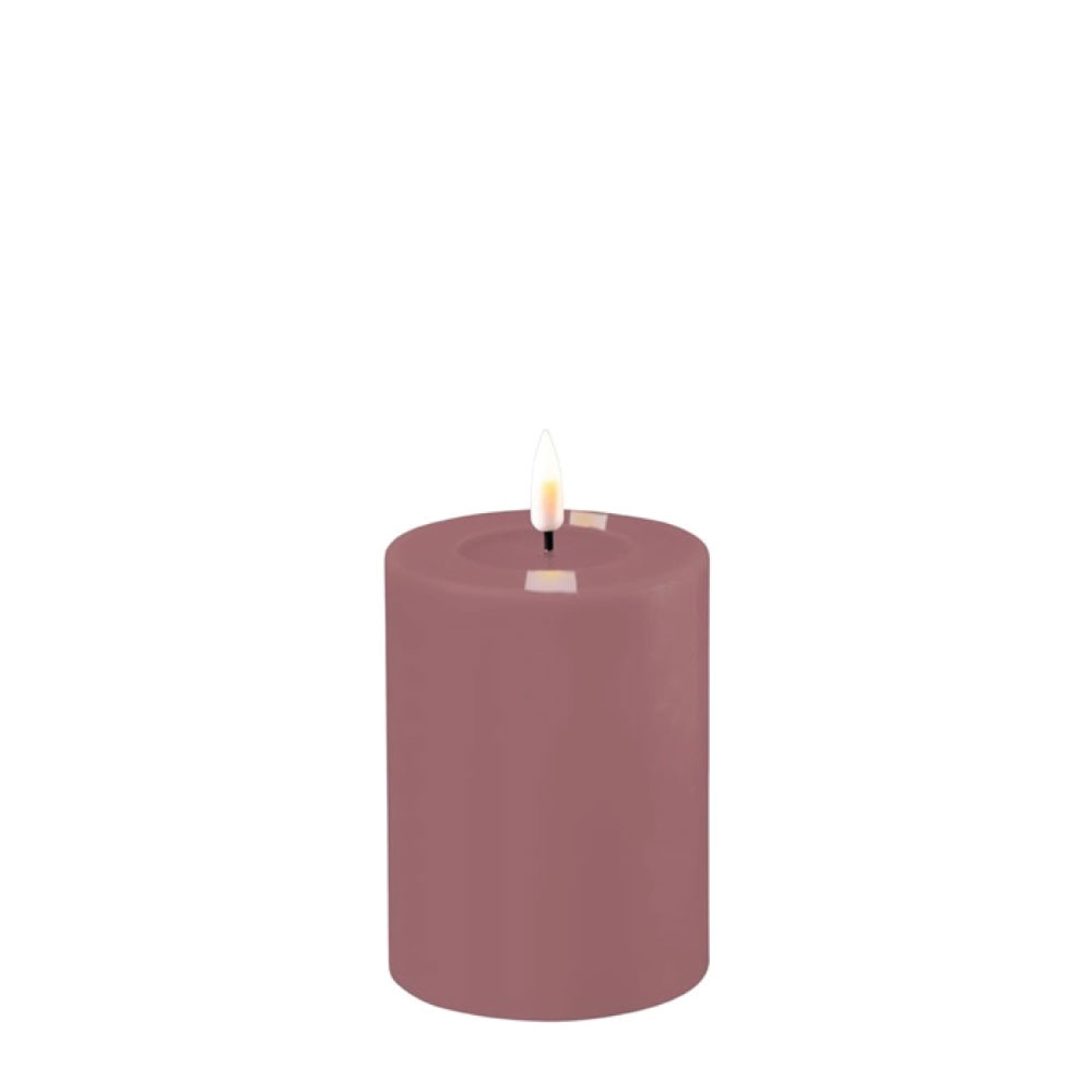 DELUXE HOMEART LED CANDLE REAL FLAME LIGHT PURPLE Ø7.5CM x 10CM