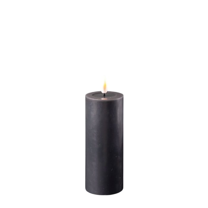 DELUXE HOMEART LED CANDLE REAL FLAME BLACK Ø5CM x 12.5CM