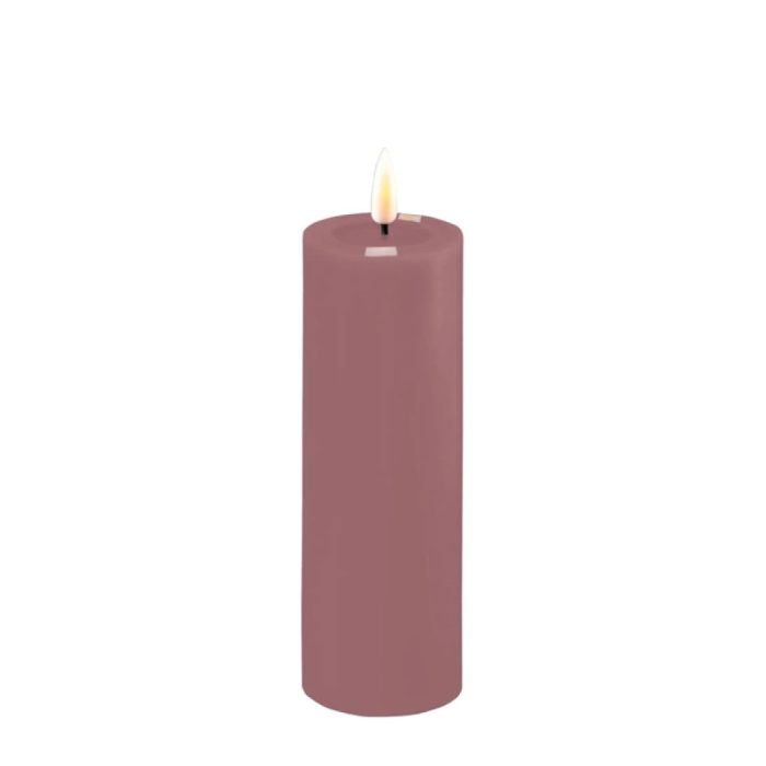 DELUXE HOMEART LED CANDLE REAL FLAME LIGHT PURPLE Ø5CM x 15CM