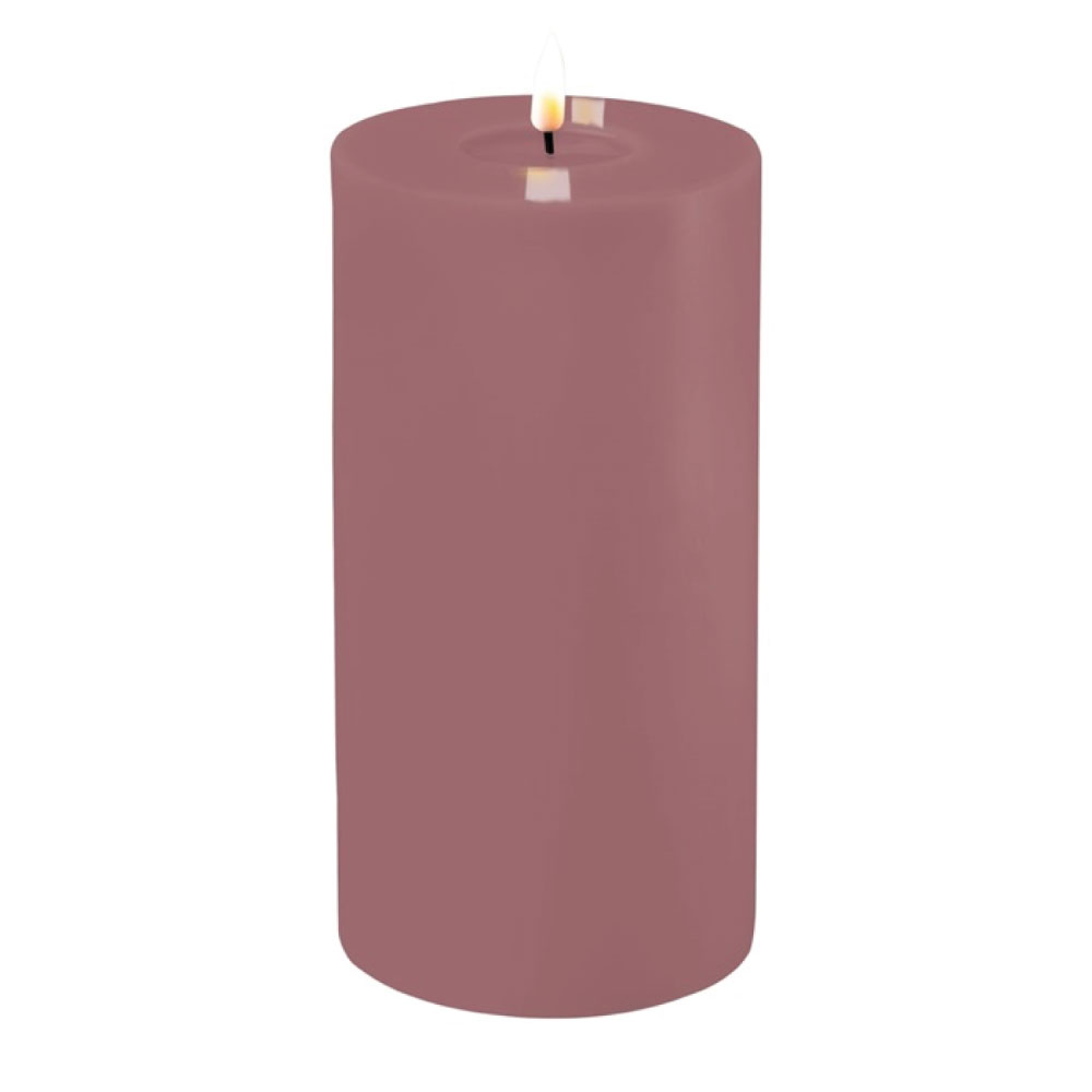 DELUXE HOMEART LED CANDLE REAL FLAME LIGHT PURPLE Ø10CM x 20CM