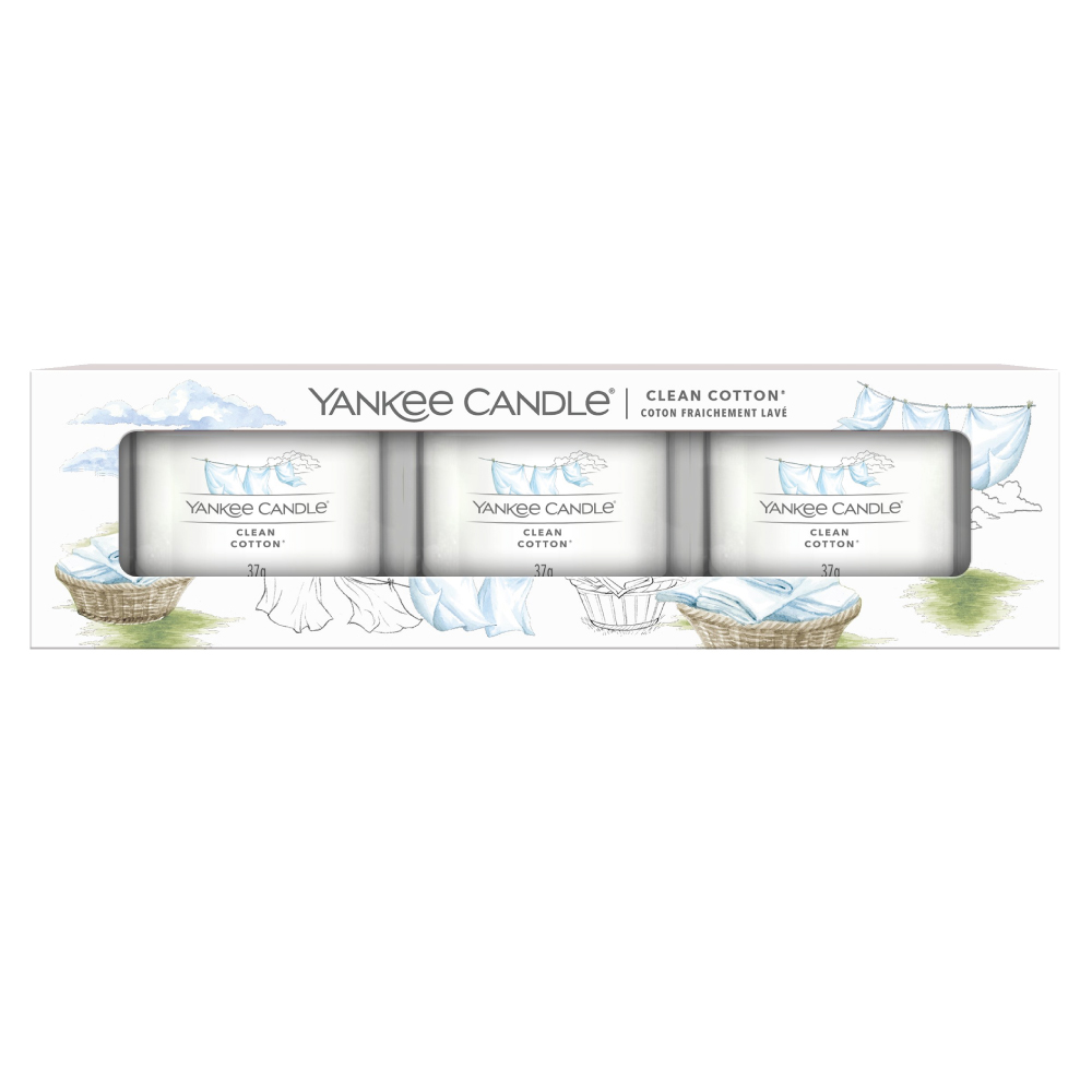 YANKEE CANDLE CLEAN COTTON MINI CANDLE 3-PACK
