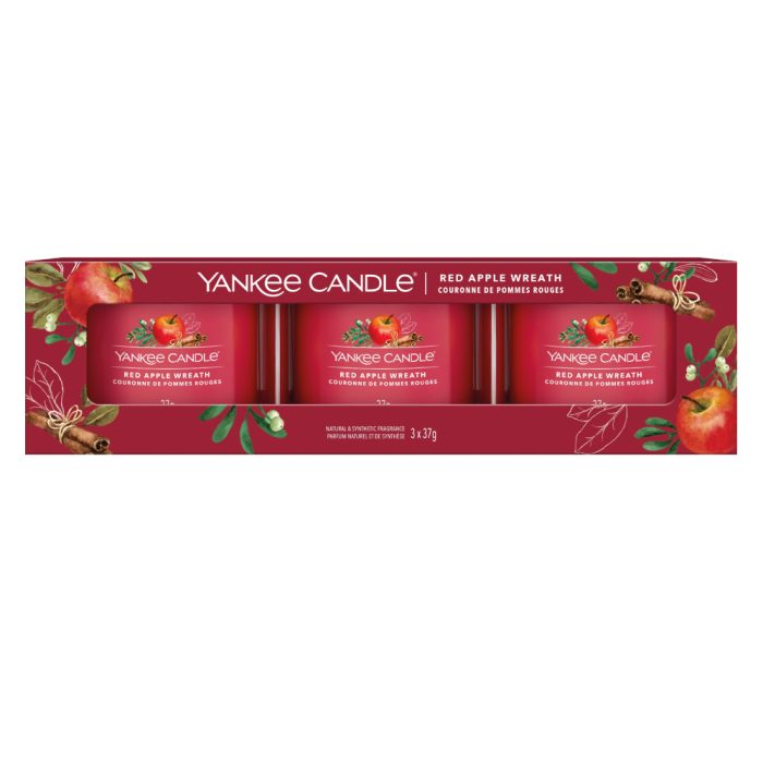 YANKEE CANDLE RED APPLE WHREATH MINI CANDLE 3-PACK