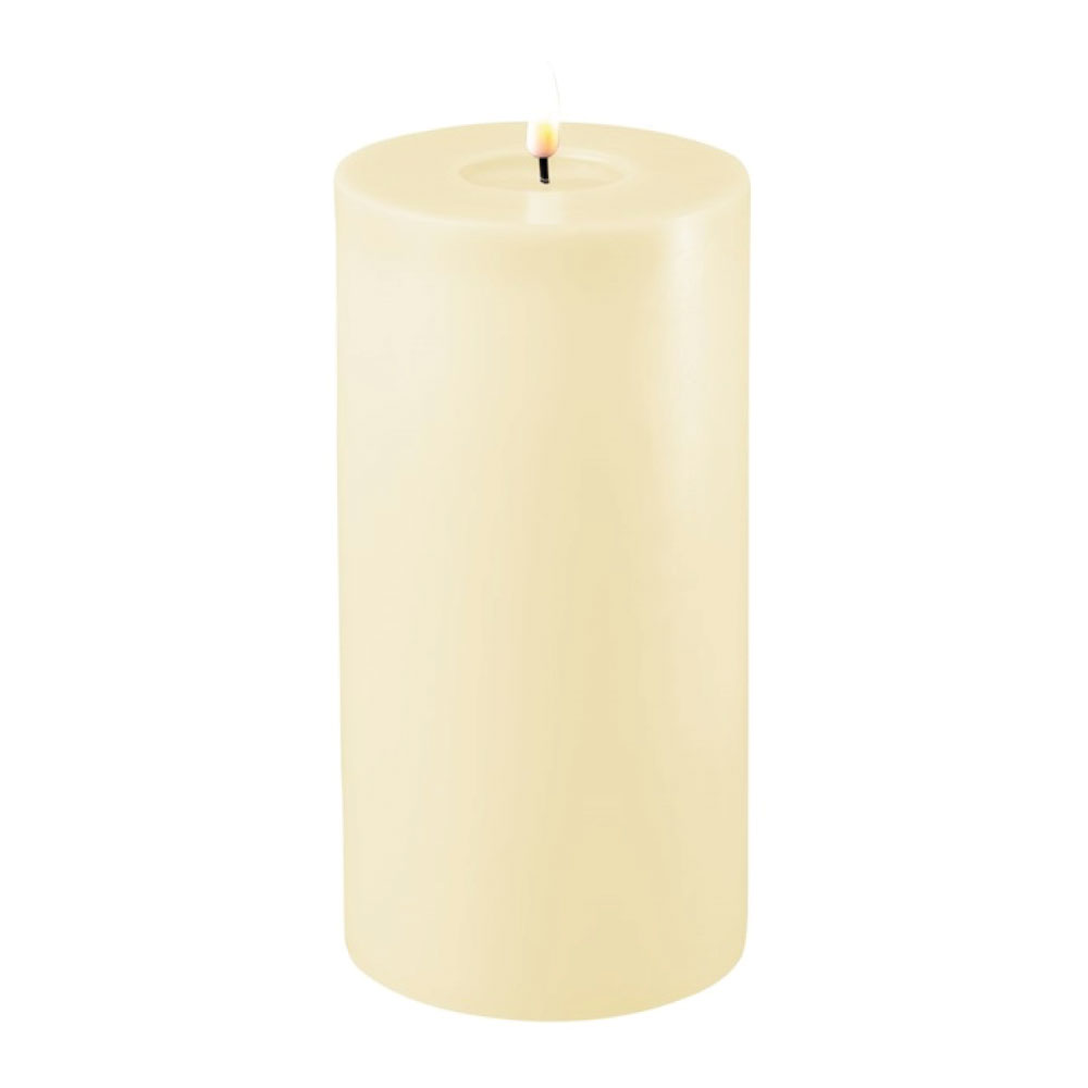 DELUXE HOMEART LED CANDLE REAL FLAME CREAM Ø10CM x 20CM