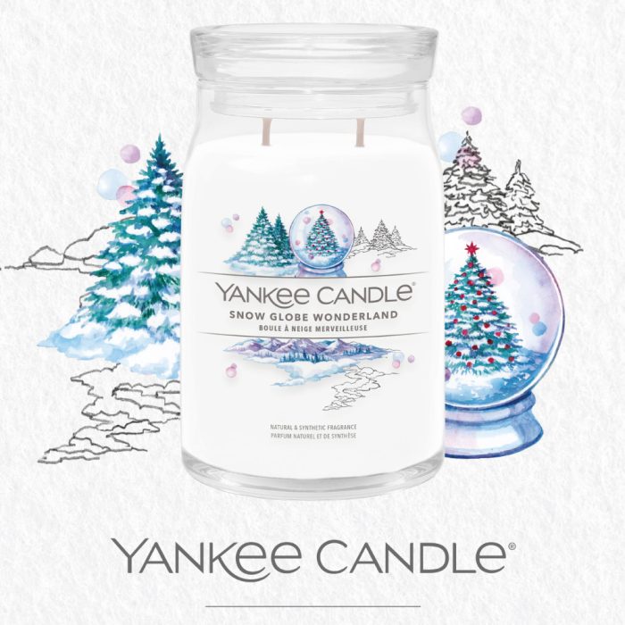 YANKEE CANDLE SNOW GLOBE WONDERLAND SIGNATURE 2-WICK LARGE JAR