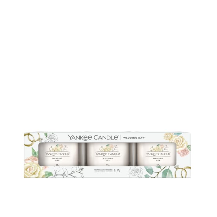 YANKEE CANDLE WEDDING DAY SIGNATURE FILLED VOTIVE 3-PACK GIFT SET