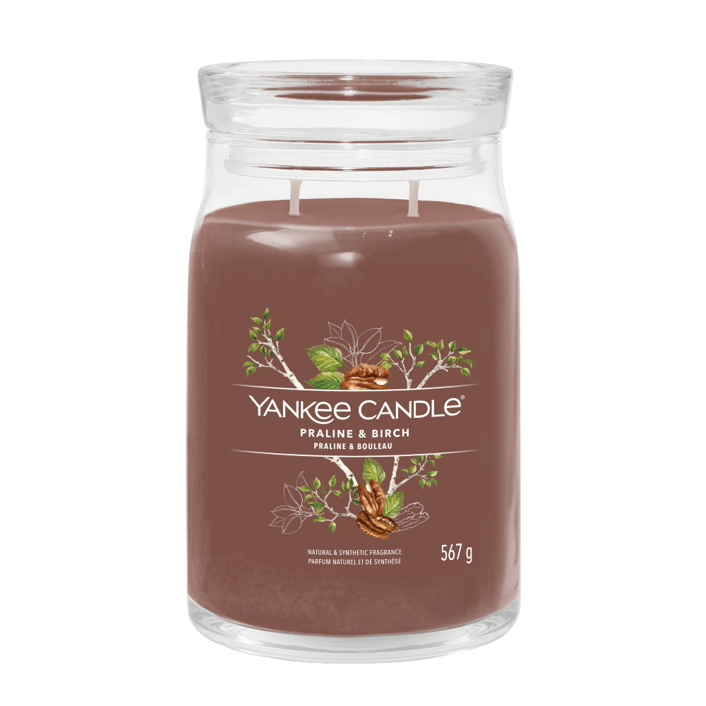 YANKEE CANDLE PRALINE & BIRCH SIGNATURE 2-WICK LARGE CANDLE