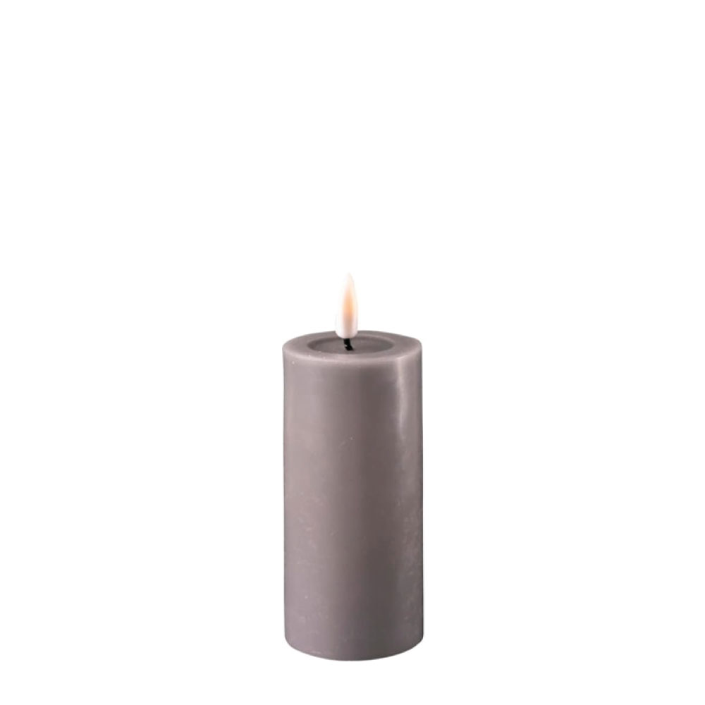 DELUXE HOMEART LED CANDLE REAL FLAME GREY Ø5CM x 10CM