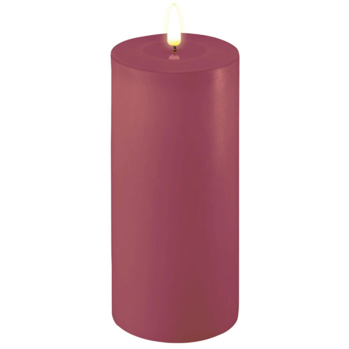 DELUXE HOMEART LED CANDLE REAL FLAME MAGENTA Ø10CM x 20CM