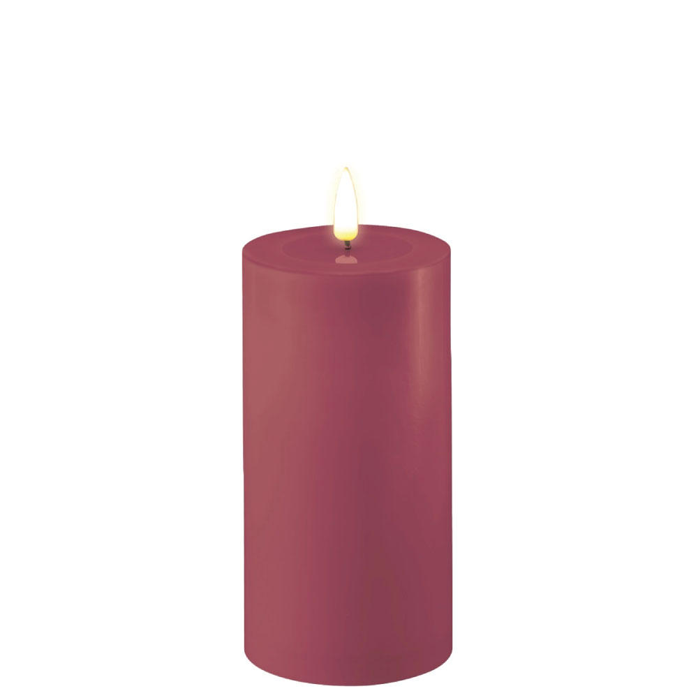 DELUXE HOMEART LED CANDLE REAL FLAME MAGENTA Ø7.5CM x 15CM