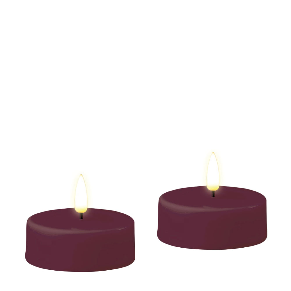 DELUXE HOMEART LED CANDLE REAL FLAME VIOLET Ø6.1CM x 2.5CM 2 STUKS JUMBO TEALIGHTS