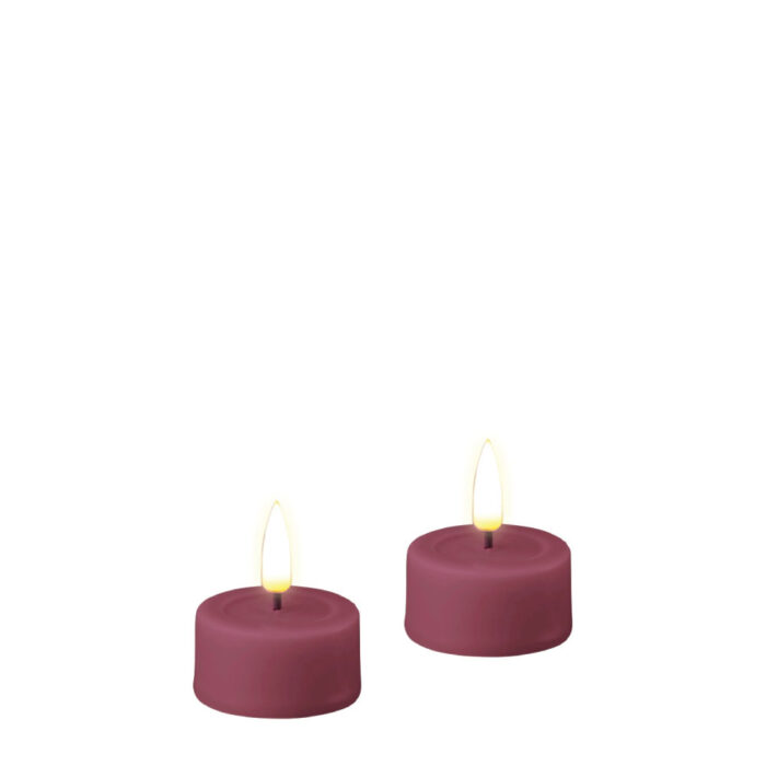 DELUXE HOMEART LED CANDLE REAL FLAME MAGENTA Ø4CM x 1.5CM 2 STUKS TEALIGHTS