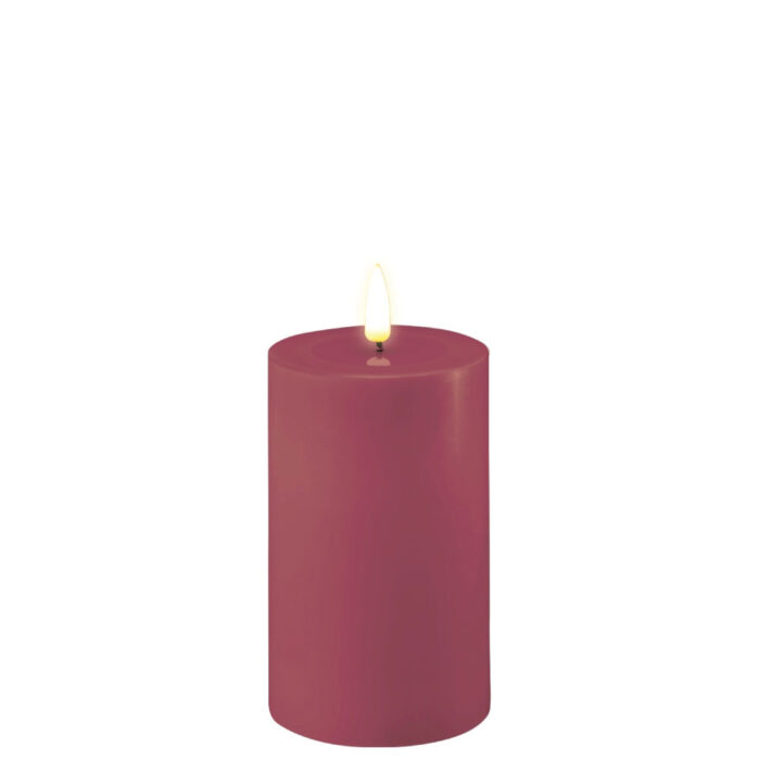 DELUXE HOMEART LED CANDLE REAL FLAME MAGENTA Ø7.5CM x 12.5CM