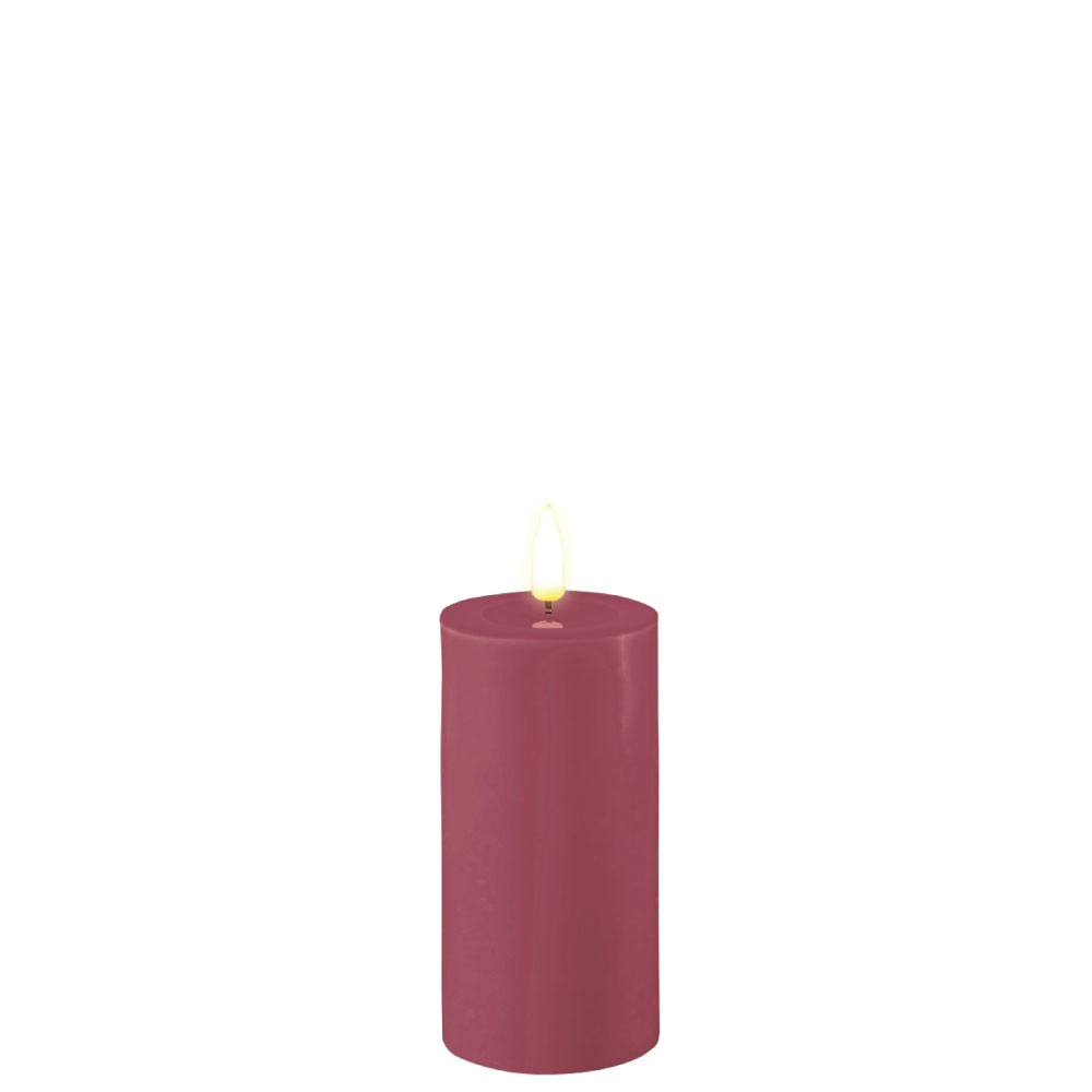 DELUXE HOMEART LED CANDLE REAL FLAME MAGENTA Ø5CM x 10CM