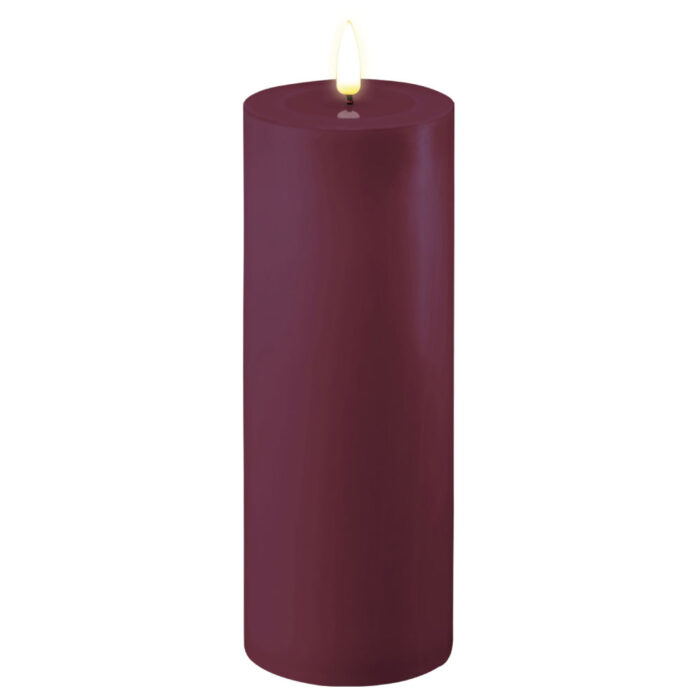 DELUXE HOMEART LED CANDLE REAL FLAME VIOLET Ø7.5CM x 20CM