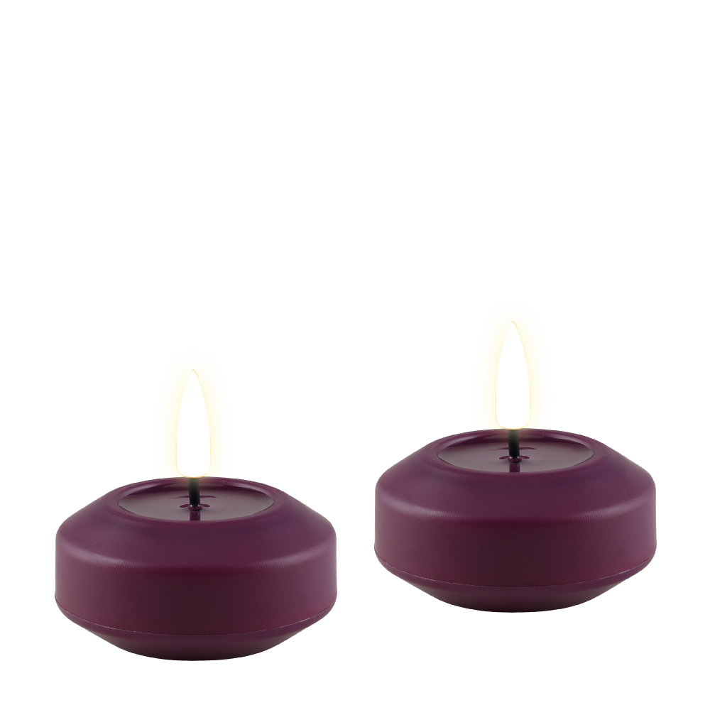 DELUXE HOMEART LED CANDLE REAL FLAME VIOLET Ø6.1CM x 4.5CM 2 STUKS FLOATING CANDLES